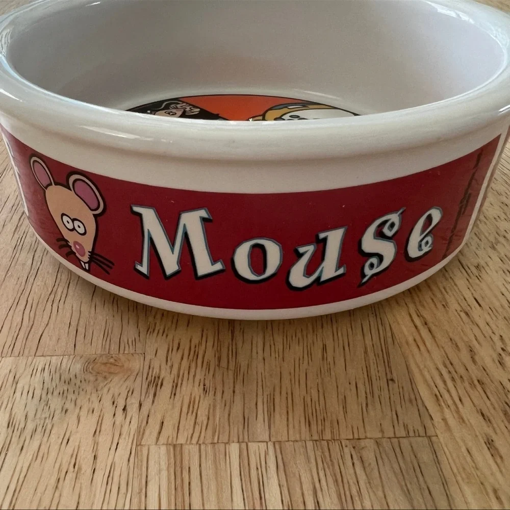 Vintage USA Pottery Cat Food Bowl